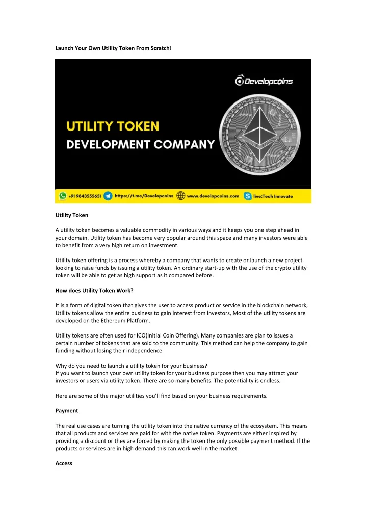 launch your own utility token from scratch
