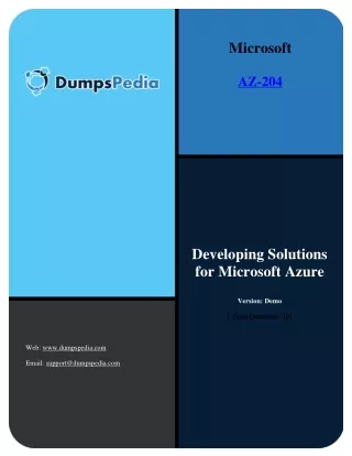 Microsoft Certified: Azure Developer Associate AZ-204 Exam Dumps