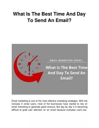 What Is The Best Time And Day To Send An Email?