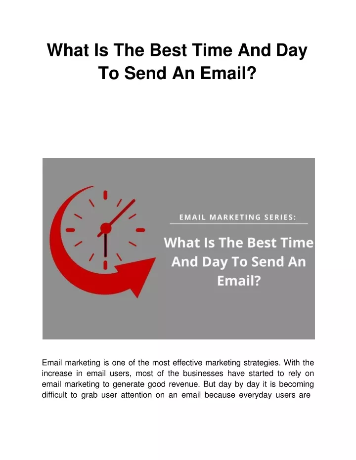what is the best time and day to send an email