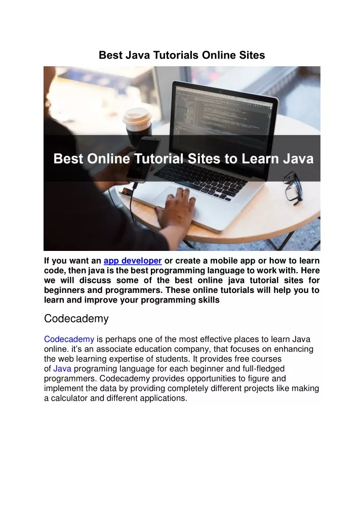 best java tutorials online sites