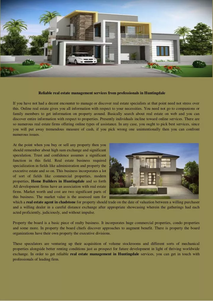 reliable real estate management services from