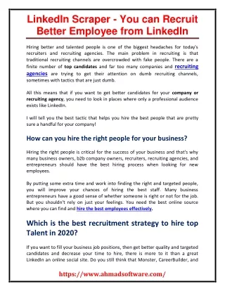 linkedin scraper you can recruit better employee
