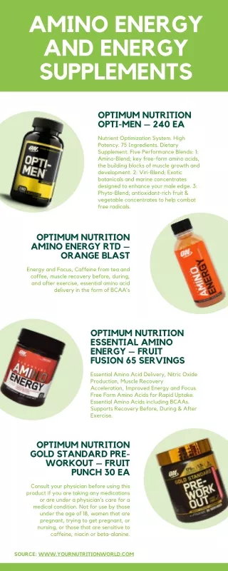 amino energy and energy supplements