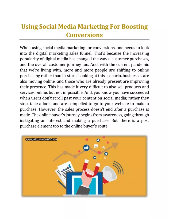 using social media marketing for boosting
