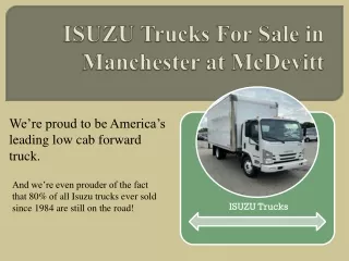 ISUZU Trucks For Sale in Manchester at McDevitt