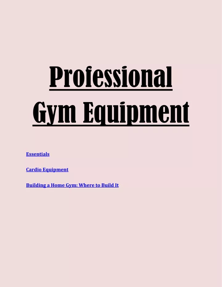 professional gym equipment