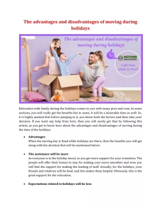the advantages and disadvantages of moving during