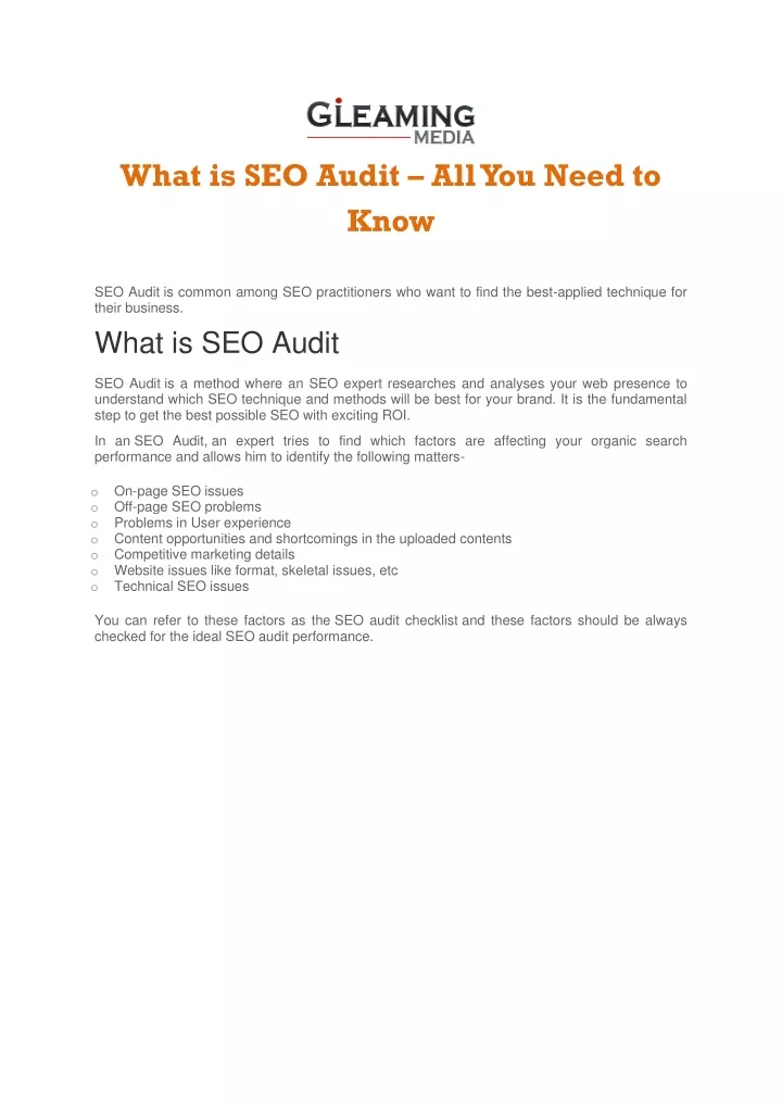 what is seo audit all you need to know