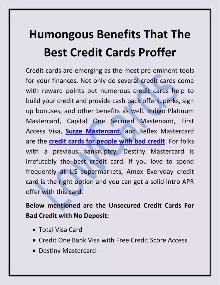 humongous benefits that the best credit cards