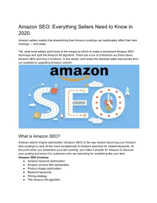 amazon seo everything sellers need to know in 2020