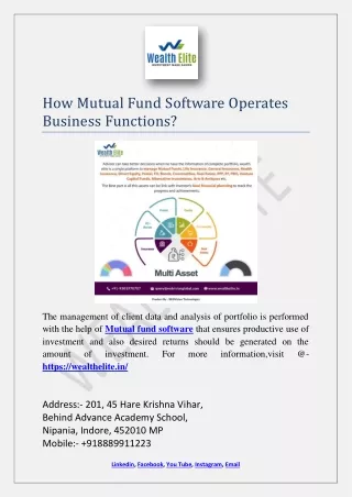 how mutual fund software operates business
