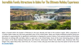 Incredible Family Attractions In Idaho For The Ultimate Holiday Experience