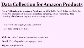 data collection for amazon products