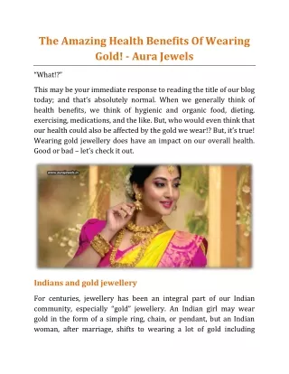The Amazing Health Benefits Of Wearing Gold! - Aura Jewels