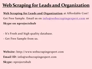 web scraping for leads and organization