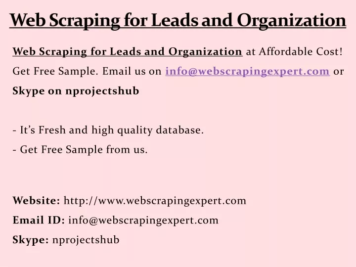 web scraping for leads and organization