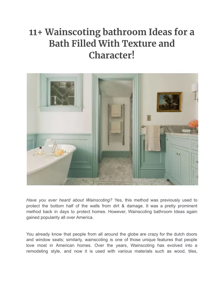 11 wainscoting bathroom ideas for a bath filled