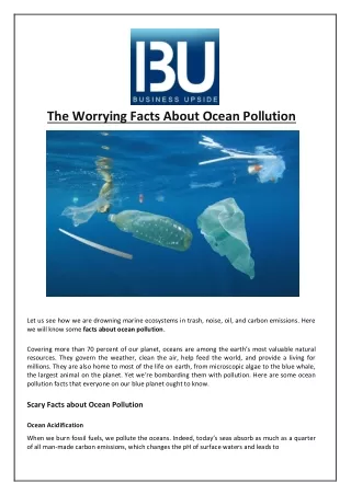 The Worrying Facts About Ocean Pollution