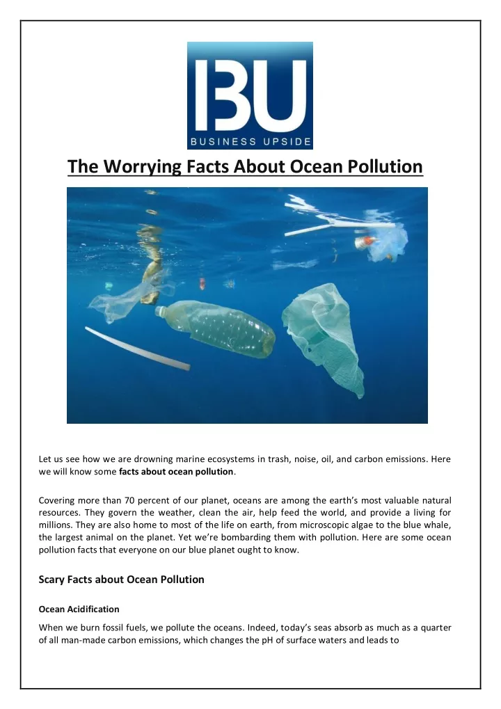 the worrying facts about ocean pollution