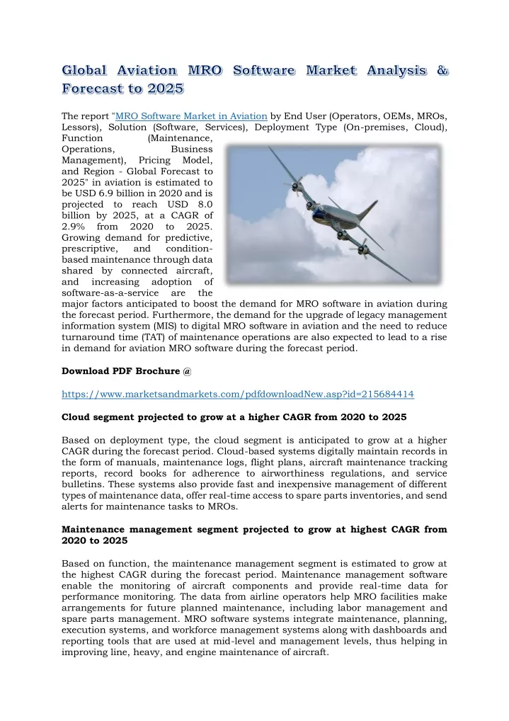 the report mro software market in aviation