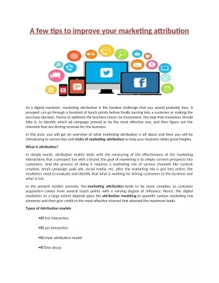a few tips to improve your marketing attribution