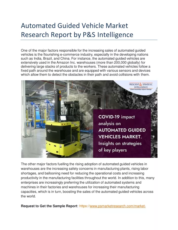 automated guided vehicle market research report by p s intelligence