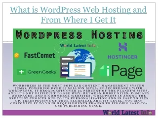 what is wordpress web hosting and from where i get it