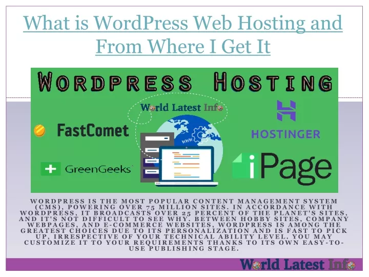 what is wordpress web hosting and from where i get it