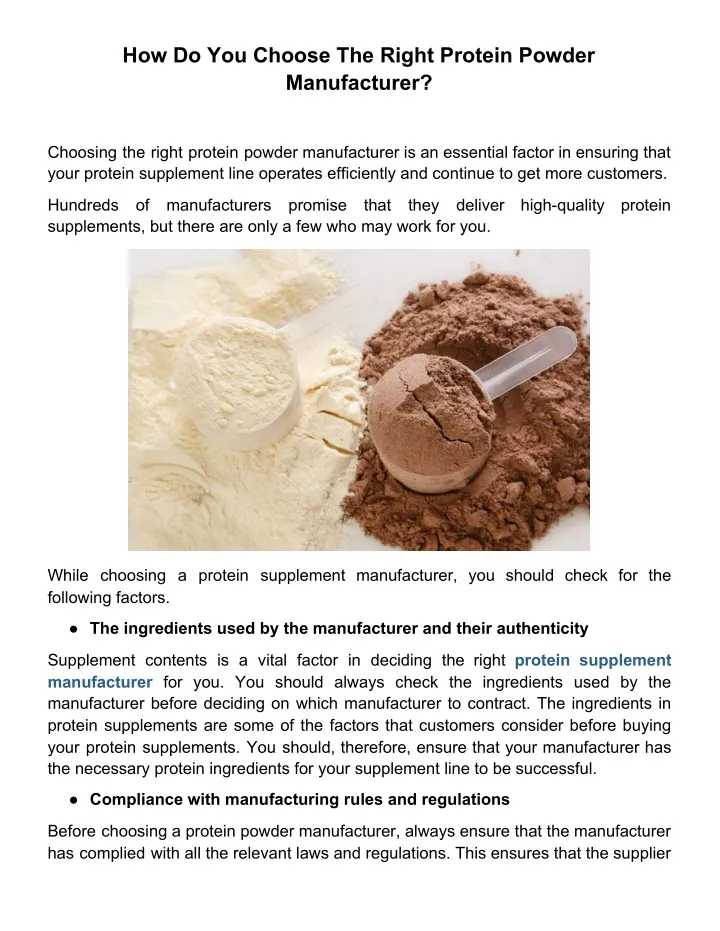 how do you choose the right protein powder