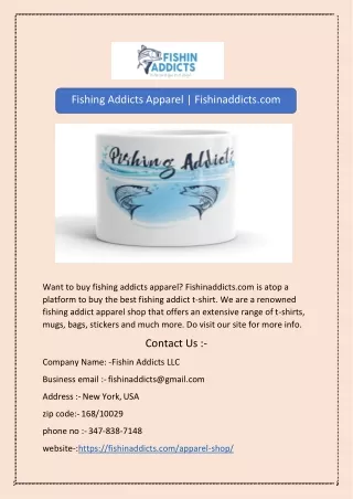 Fishing Addicts Apparel | Fishinaddicts.com