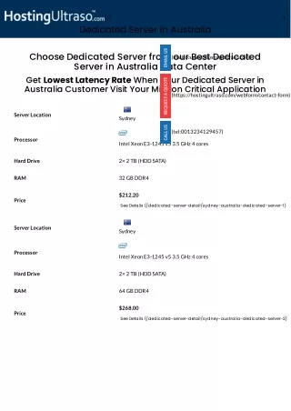 australia dedicated server