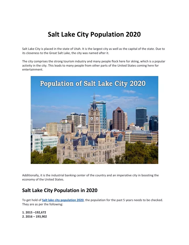 salt lake city population 2020