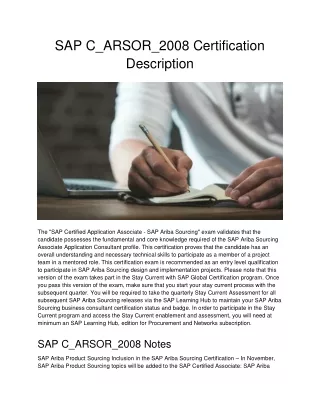 sap c arsor 2008 certification description