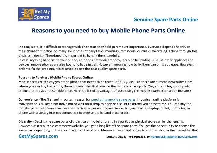 reasons to you need to buy mobile phone parts