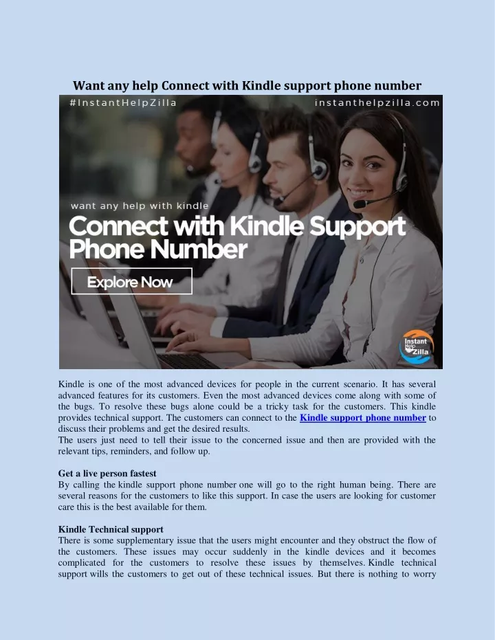 want any help connect with kindle support phone