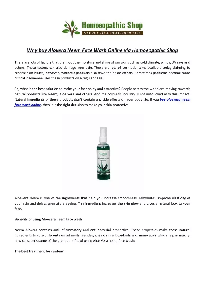why buy alovera neem face wash online