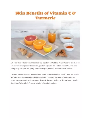 Vitamin c and turmeric face mask