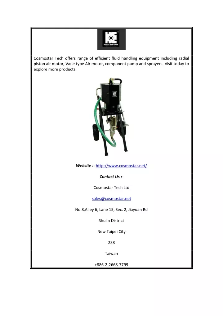 cosmostar tech offers range of efficient fluid