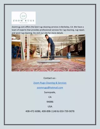 Rug Cleaning Service Berkeley CA | Zoomrug.com