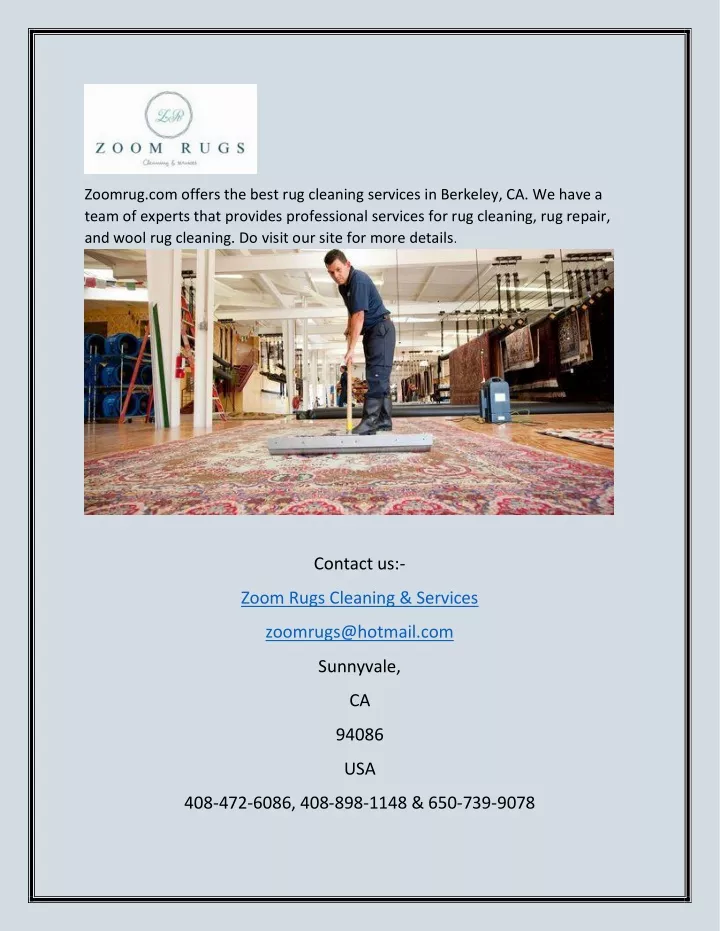 zoomrug com offers the best rug cleaning services
