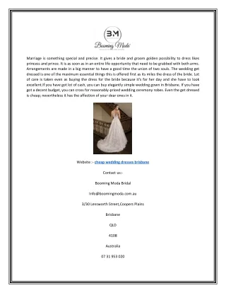 Cheap Wedding Dresses Brisbane | BoomingModa.com.au