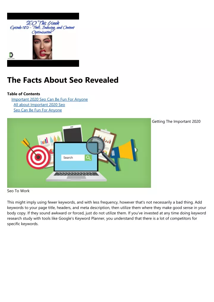 the facts about seo revealed