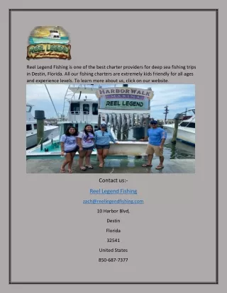 Charter Fishing In Destin FL | Reellegendfishing.com