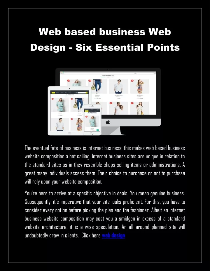web based business web design six essential points