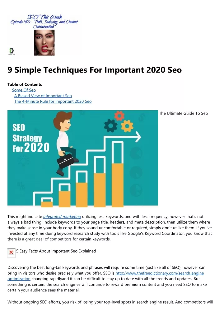 9 simple techniques for important 2020 seo