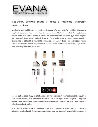 Smink webshop - Smink rendelés | Makeupwebshop.hu