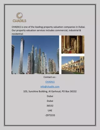 chadils is one of the leading property valuation