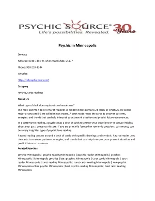 Psychic in Minneapolis