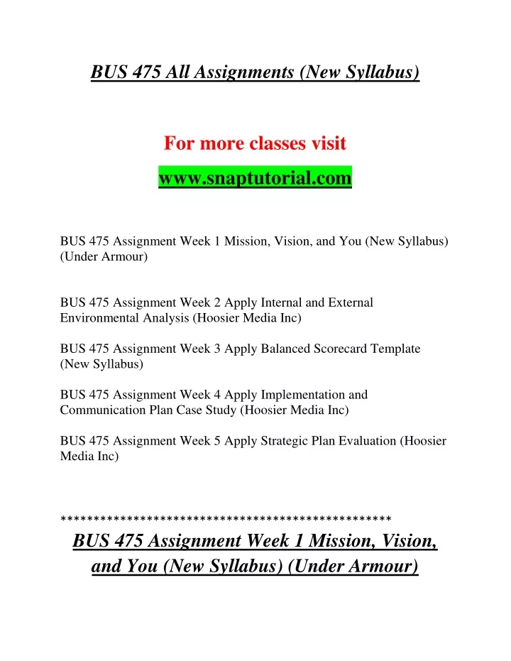 bus 475 all assignments new syllabus